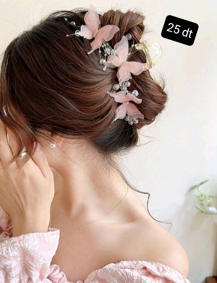 Pince à cheveux grand taille transparent motif papillon 