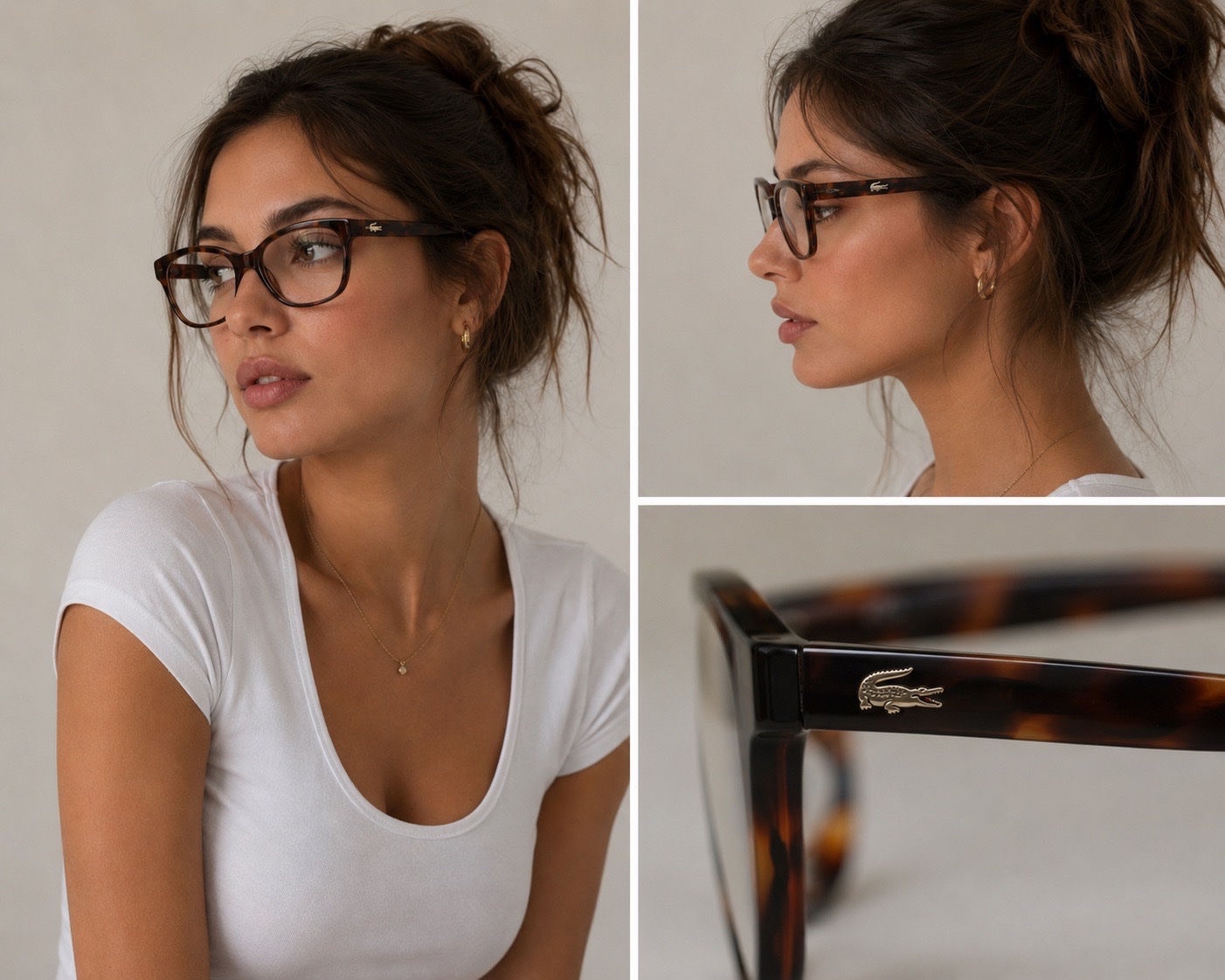 Lunettes de vue Lacoste à monture écaille marron