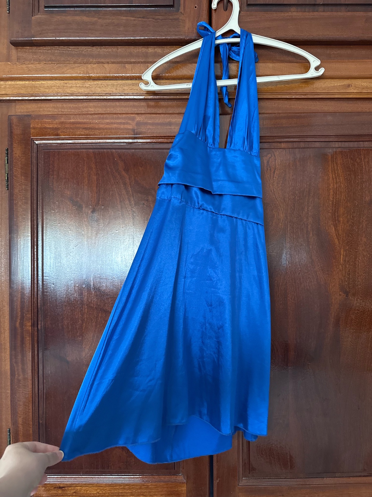 Robe satinée shein bleue 