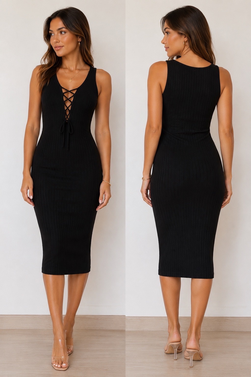 Robe moulante noire Pull&Bear taille S