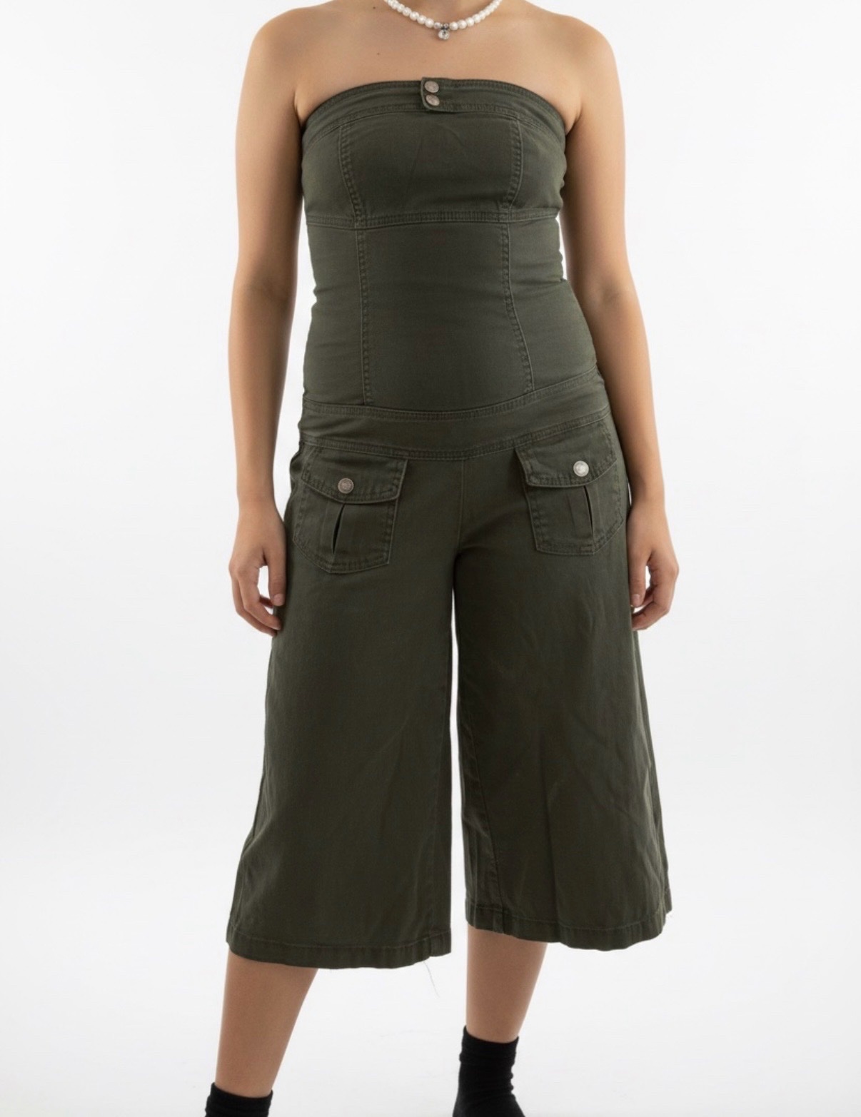 Combinaison en jean Vert militaire 