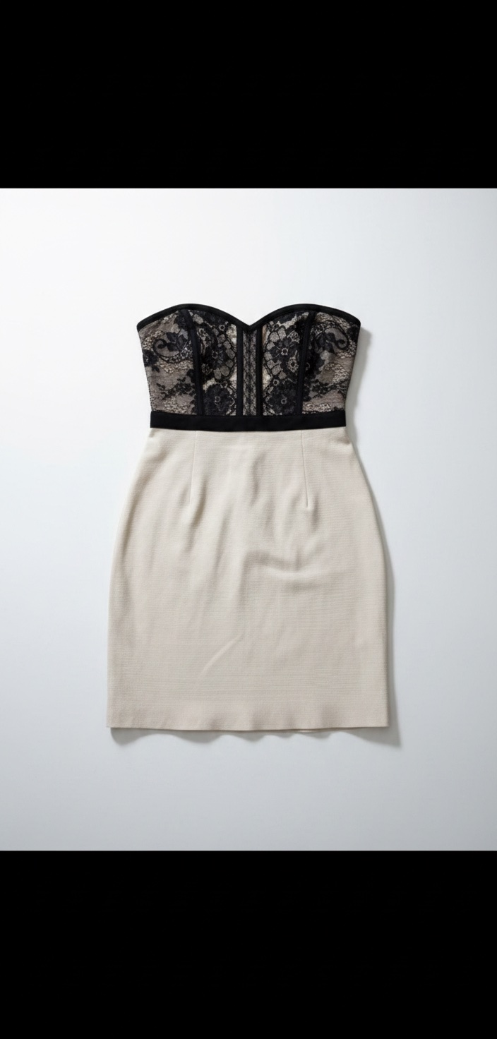 Robe bandeau haut en dentelle noire