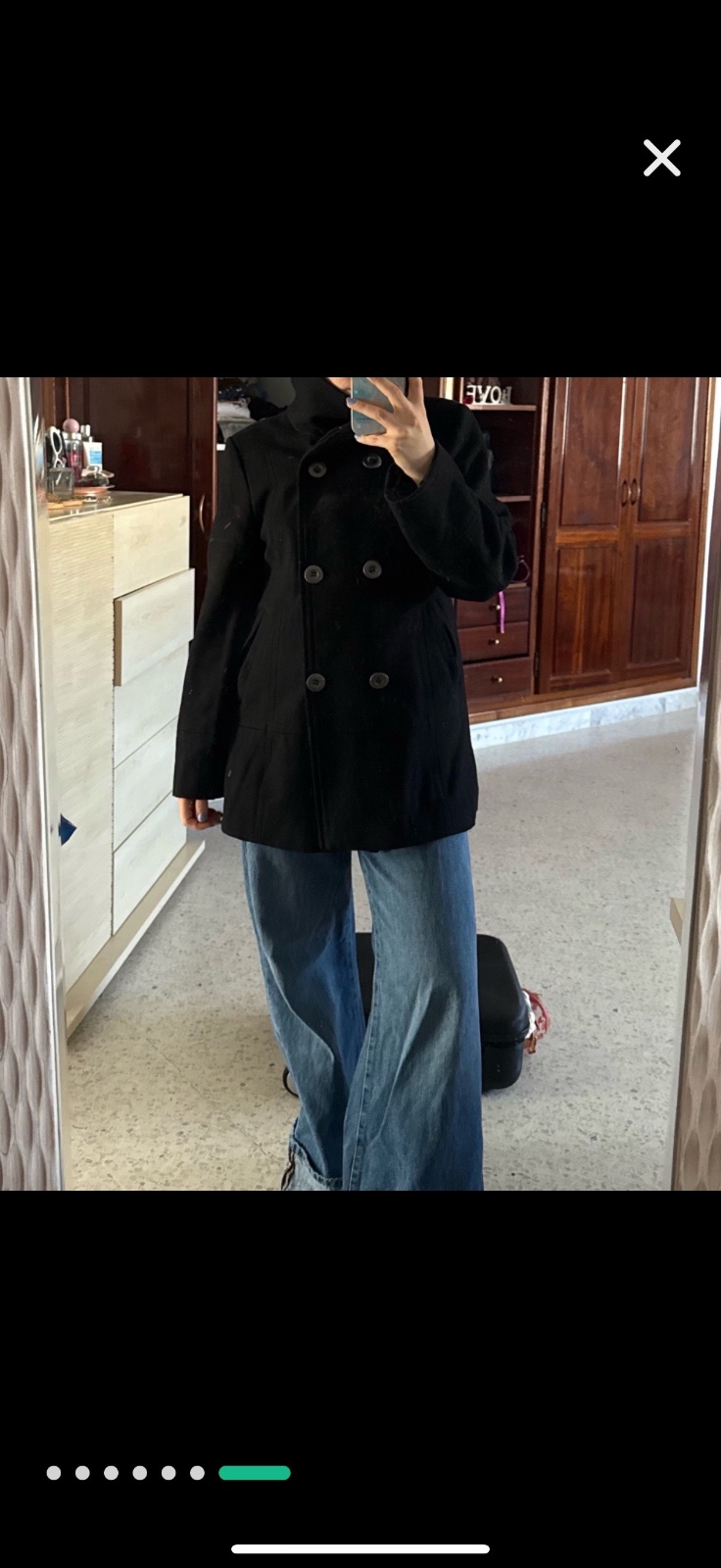 Manteau noir col montant 