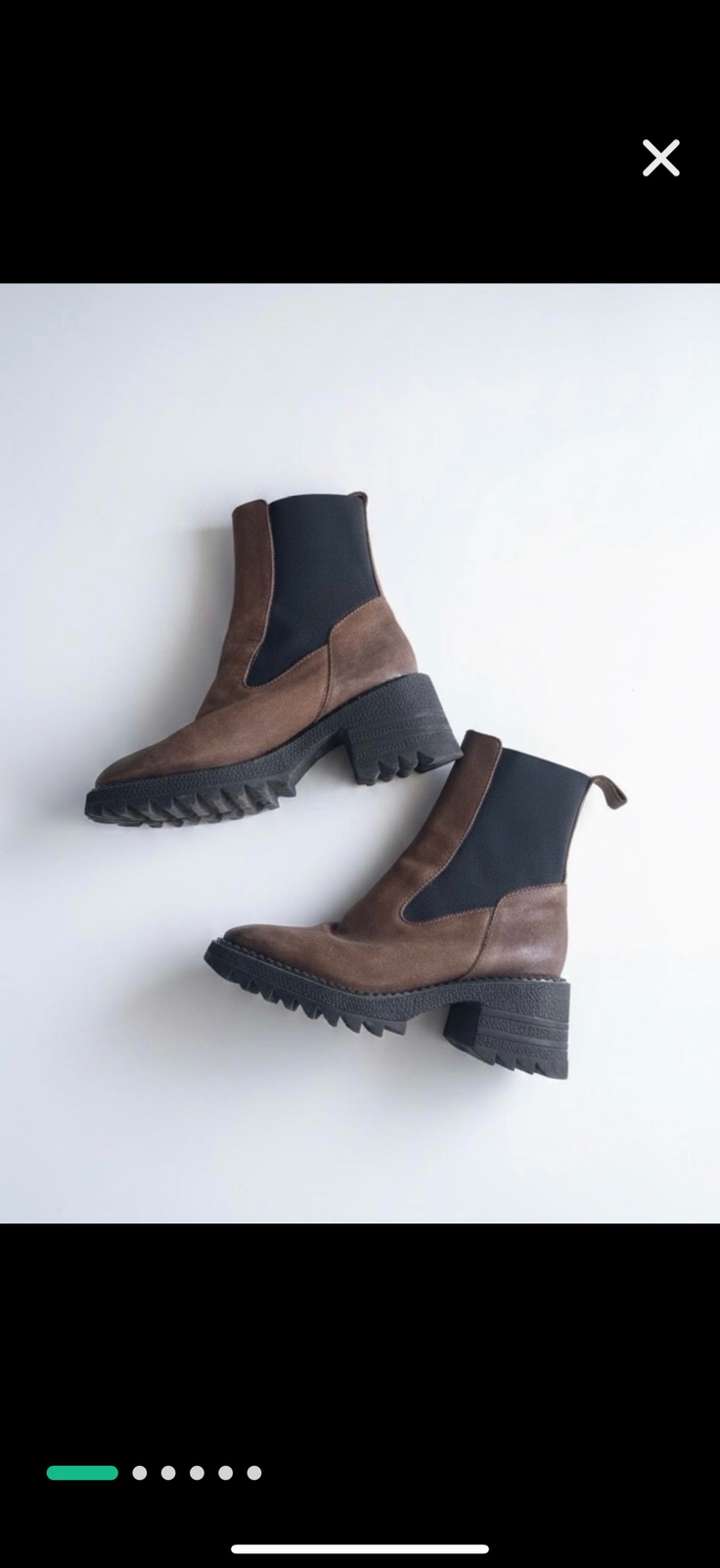 Chunky boots 100% en cuir marron 