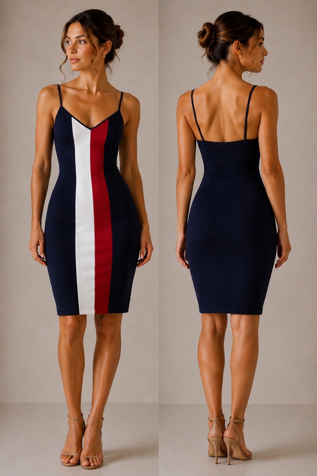 ROBE MOULANTE BLEU BLANC ROUGE 