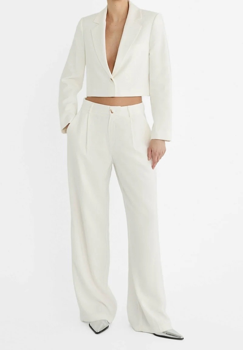 Tailleur pantalon blanc stradivarius 