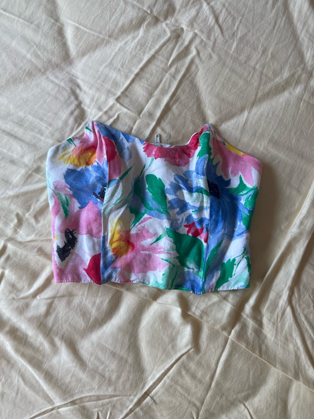 Top bustier fleuri