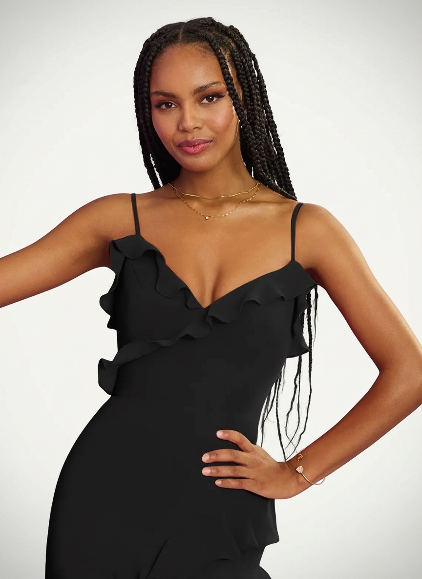 Robe zara noire en mousseline 