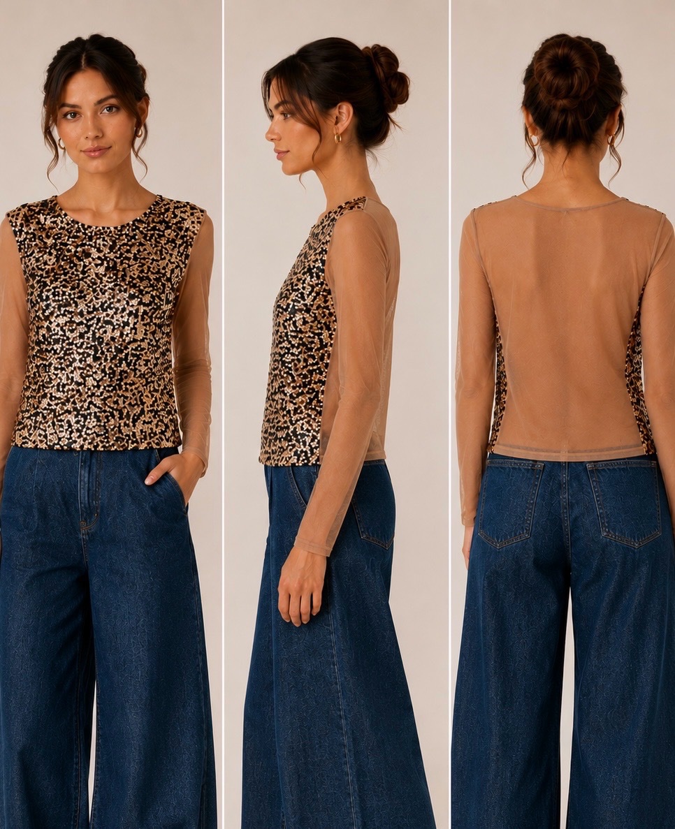 Haut en sequins idéale pour une soiréé