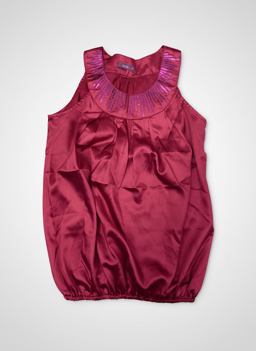 Haut en satin rose indien