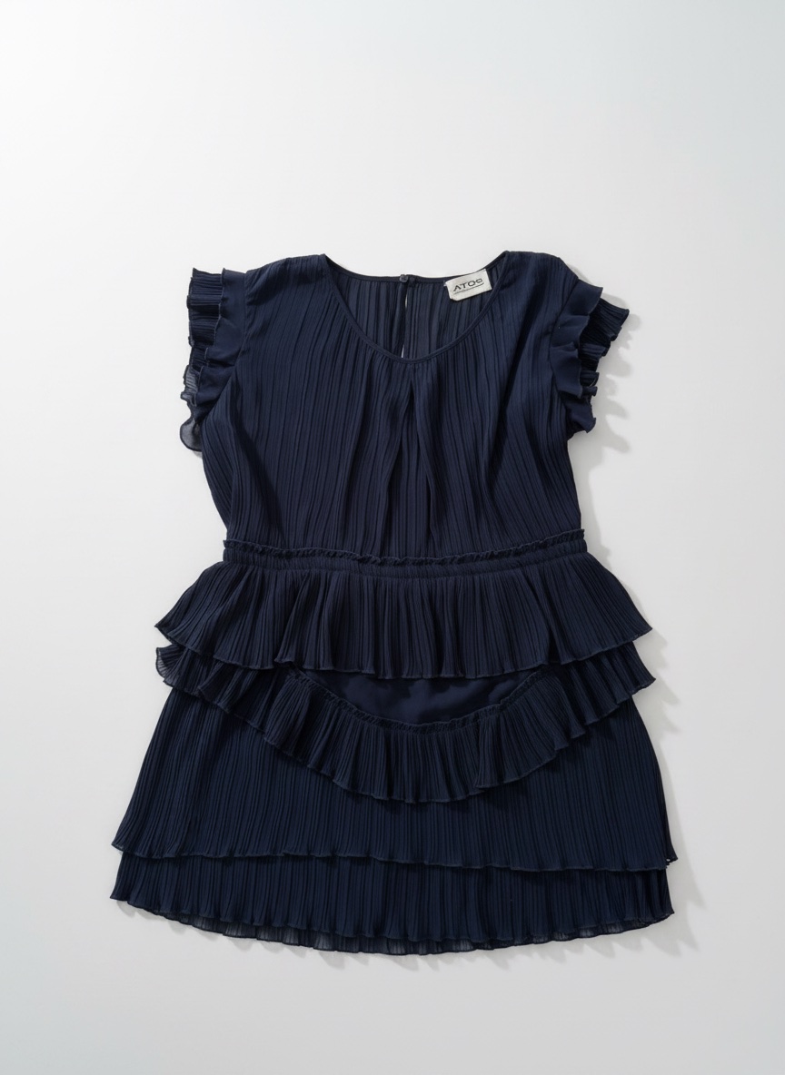Robe bleue plisée d'une très bonne marque italienne 