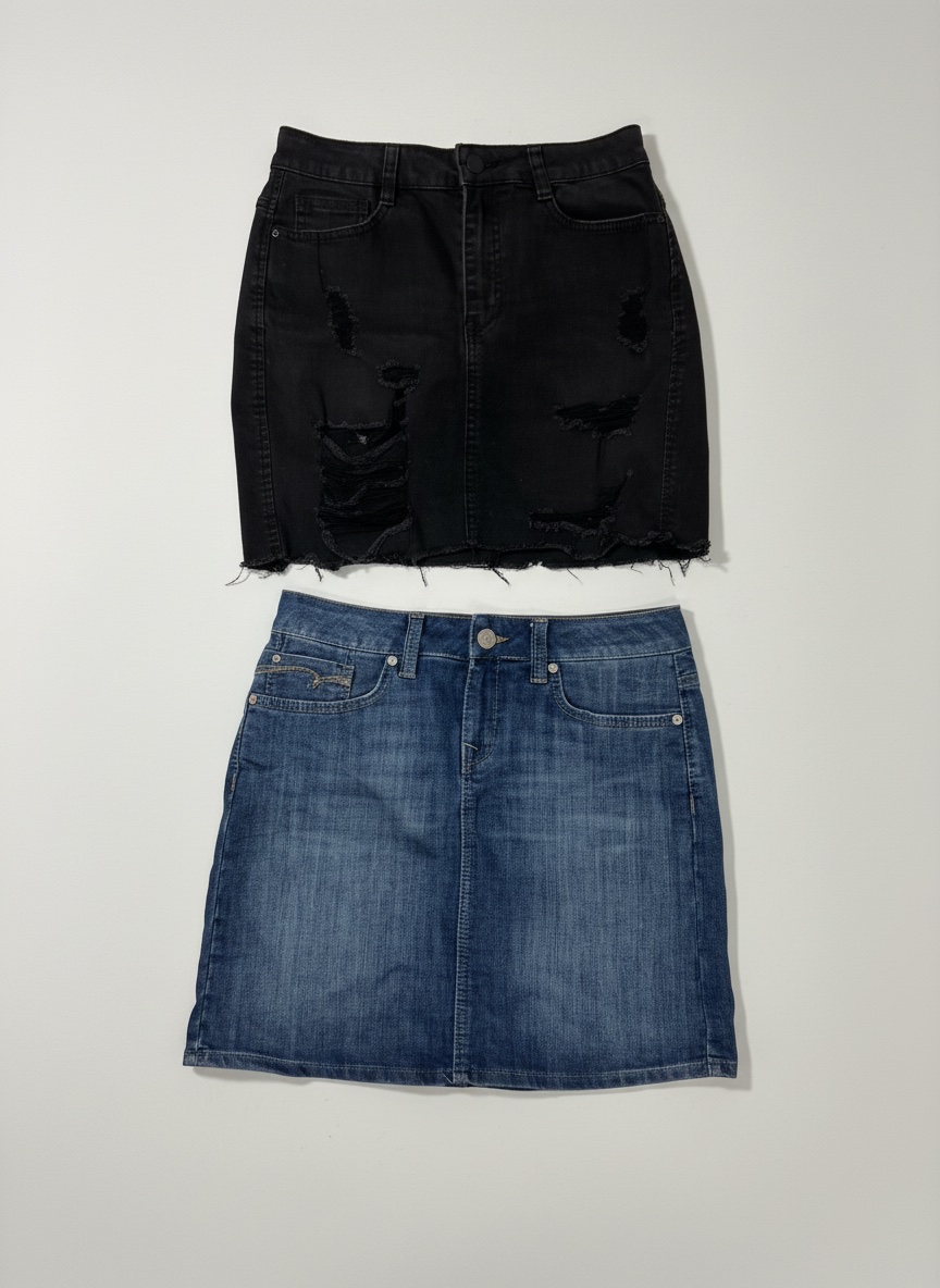 Lot de deux jupes en denim