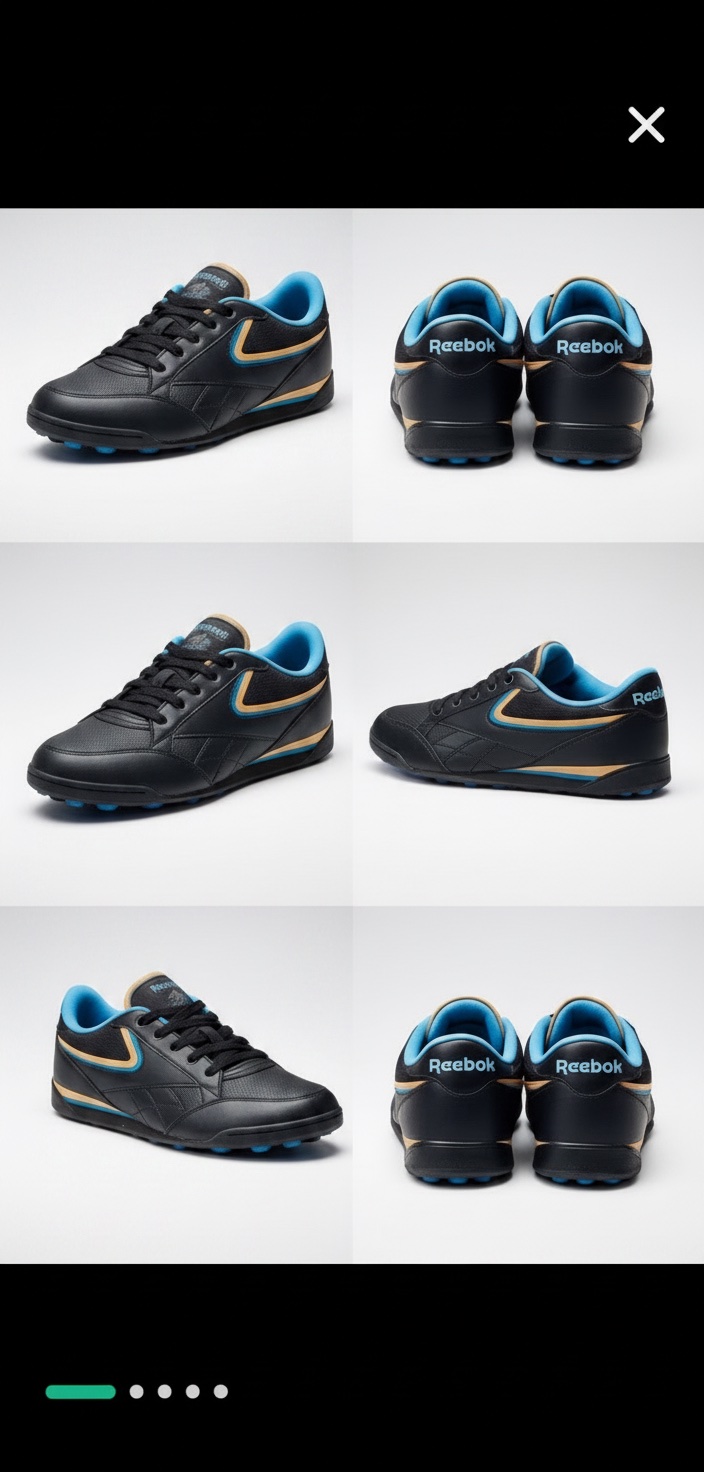 Chaussures Reebok noires et bleues .Jamais porté . Pointure 41