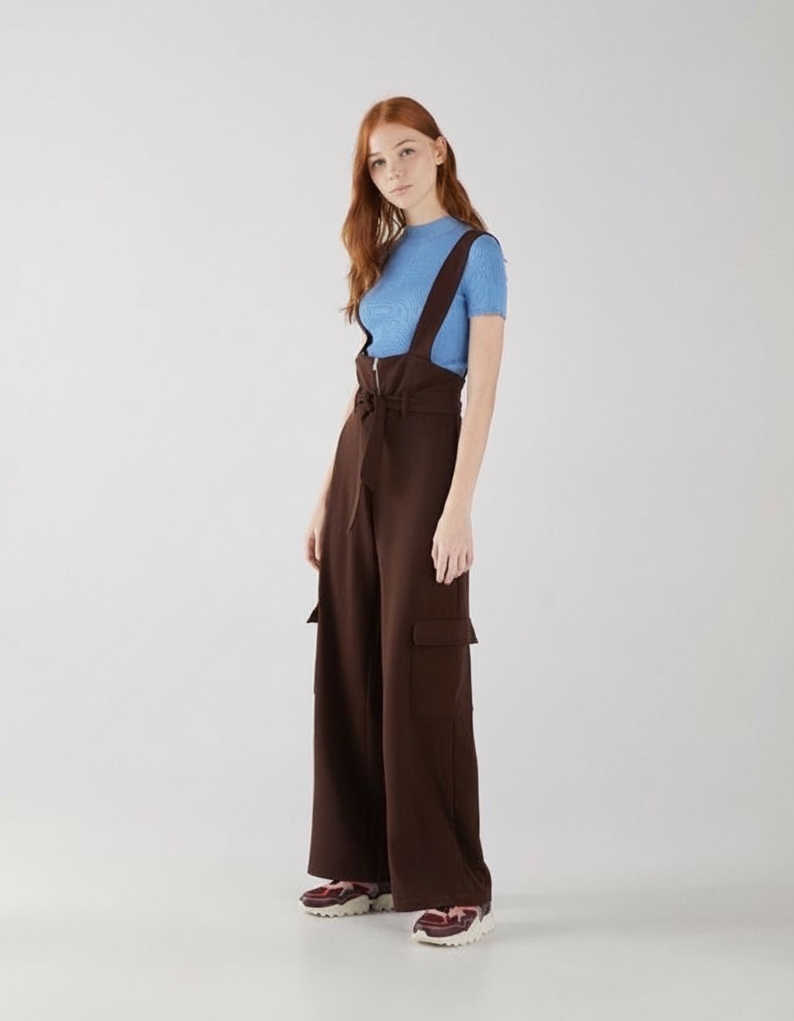 Salopette marron chocolat bershka