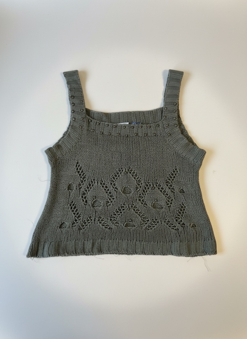 Haut en crochet kaki