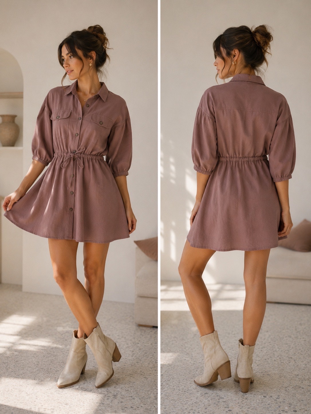 Robe manches boufantes 
