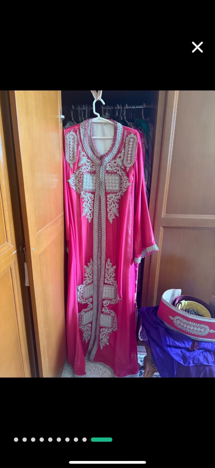 Caftan rose indien 3 pièces acheté au maroc et porté une seule fois 