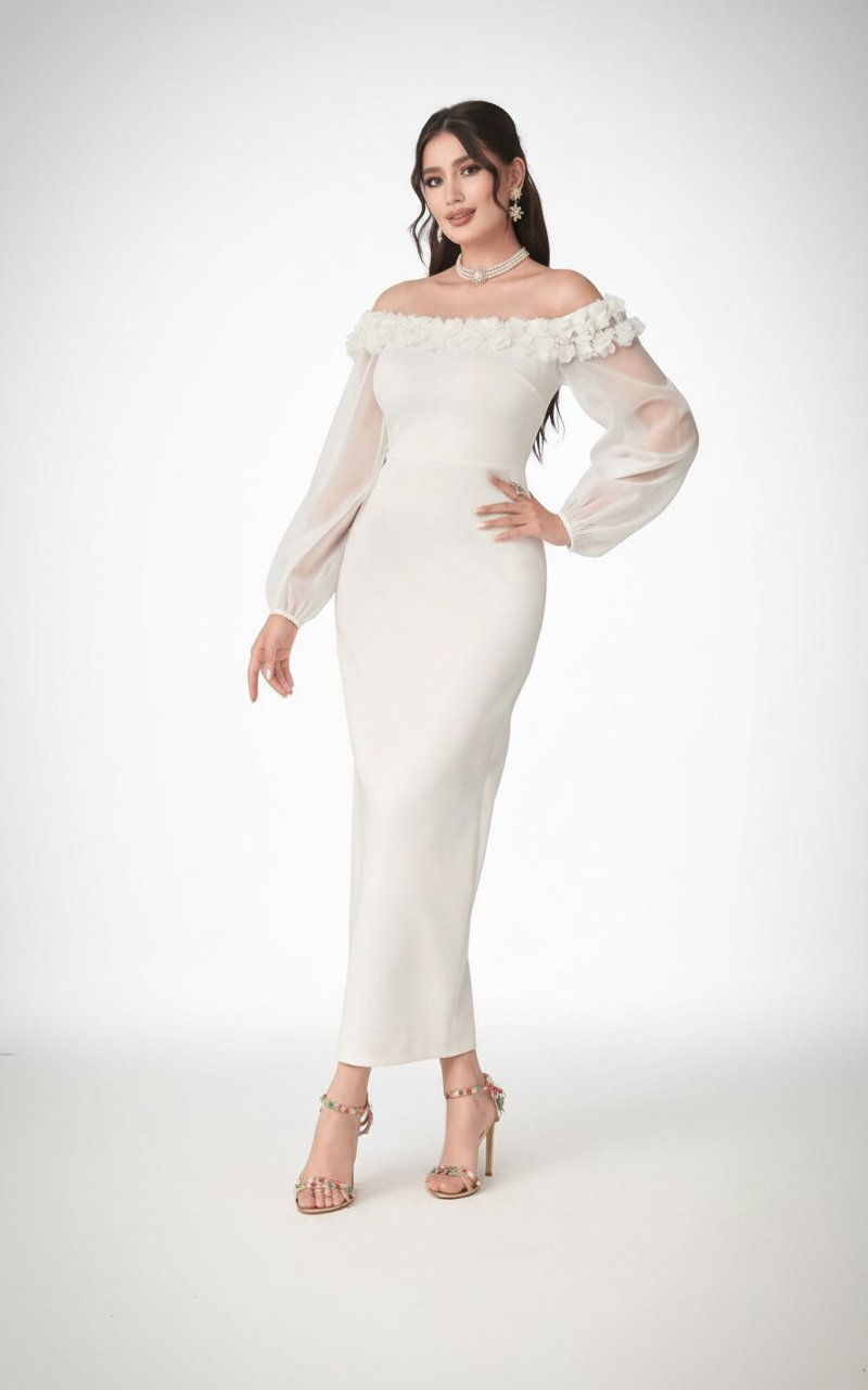 Robe des fiançailles blanche