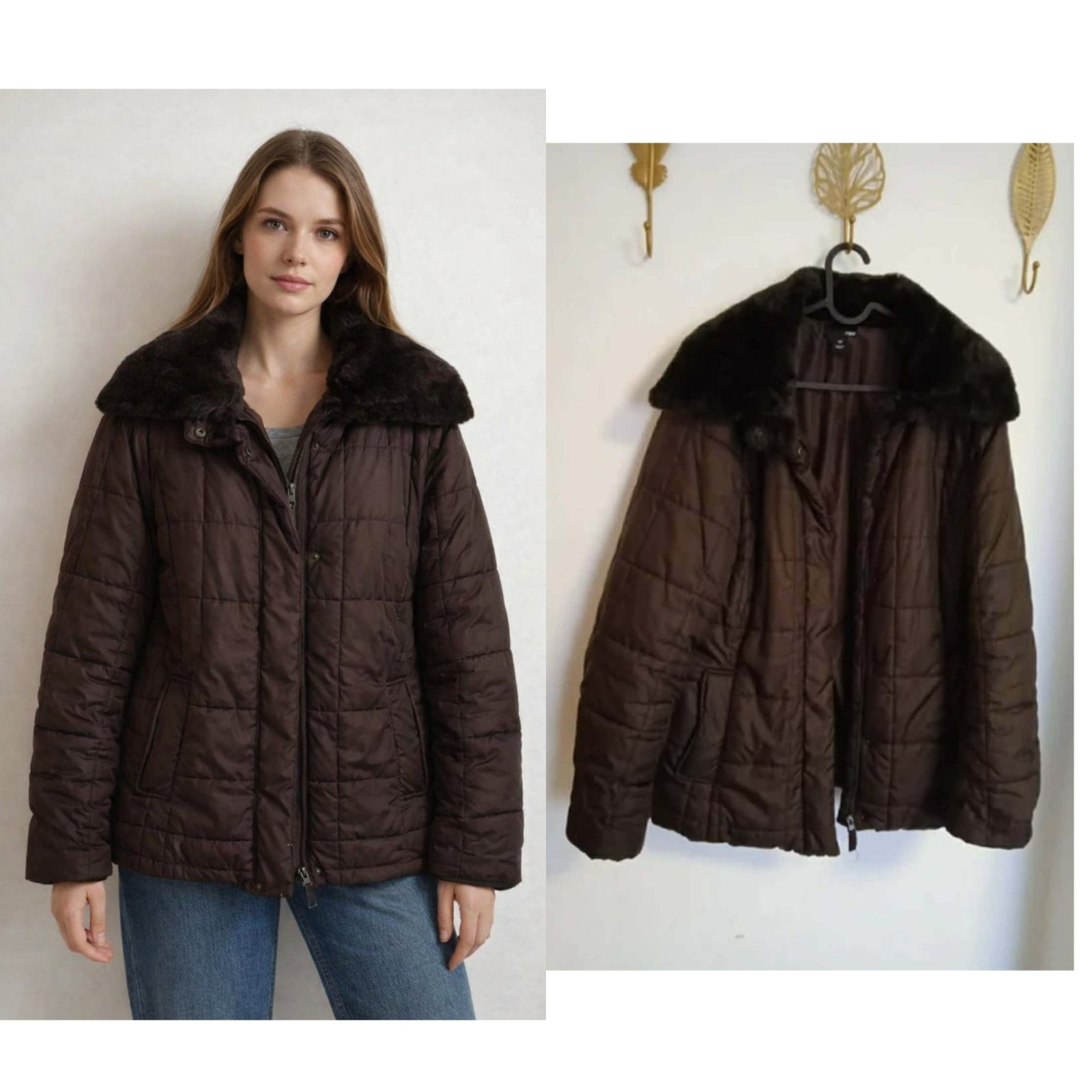 Veste parka H&M marron chocolat taille S