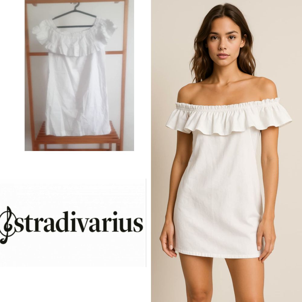 Robe blanc stradivarius mini sans doublure taille S