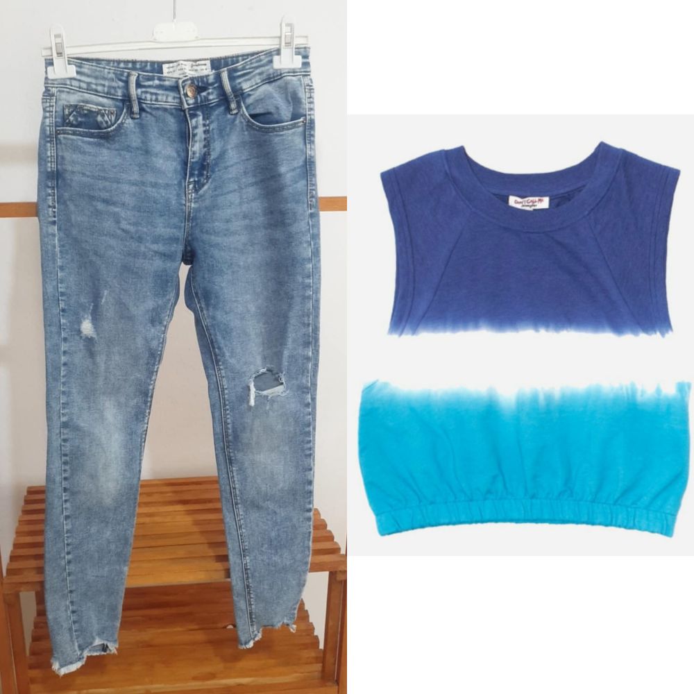 Pantalon stradivarius+ top jennyfer taille 38