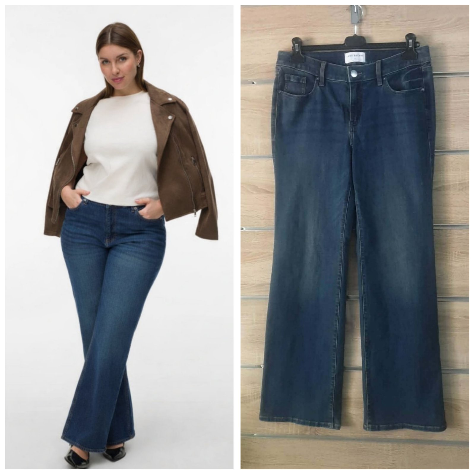 Pantalon jeans évasé taille 12= 42eur 