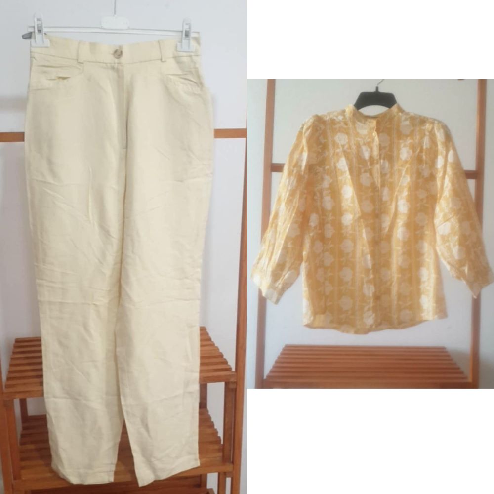 Pantalon effet 9amraya sans ticket de taille mais ylabes taille 36+chemise taille 36