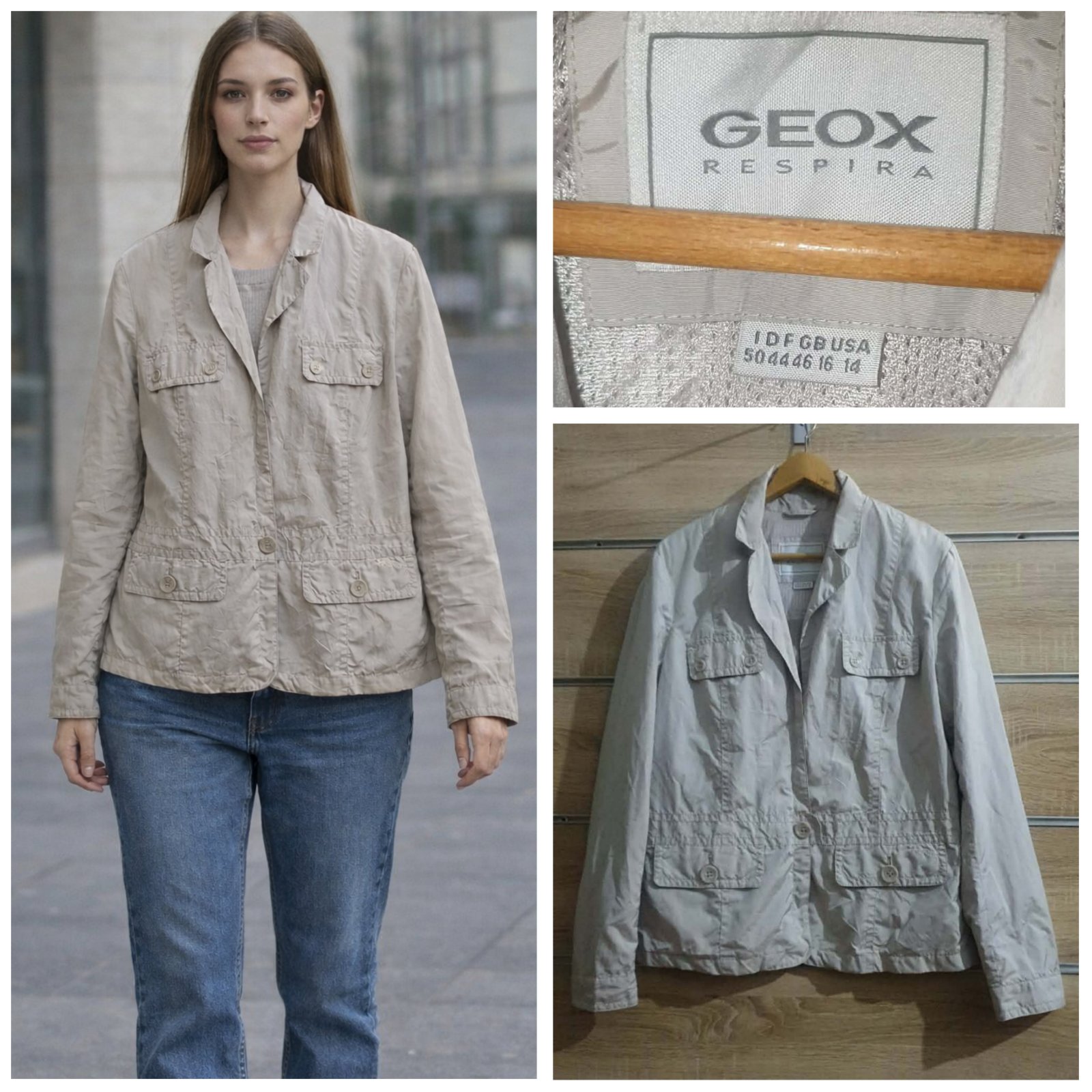 Veste légère geox beige, taille 44f = 42 eur