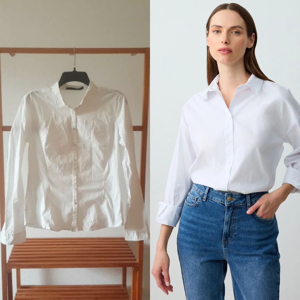 Chemise blanc courte calvin Klein maktoub taille xl mais taille s4ir tlabes taille 38