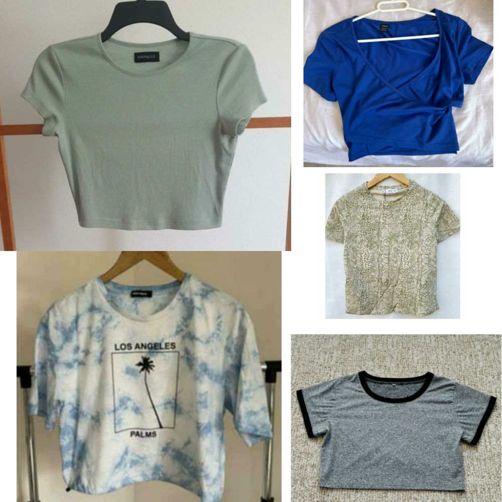 Pack 5 top taille 36= top bleu shein+top basic bleu clair+top tally weijl+pull mango+top basic sport gris elkol neuf 