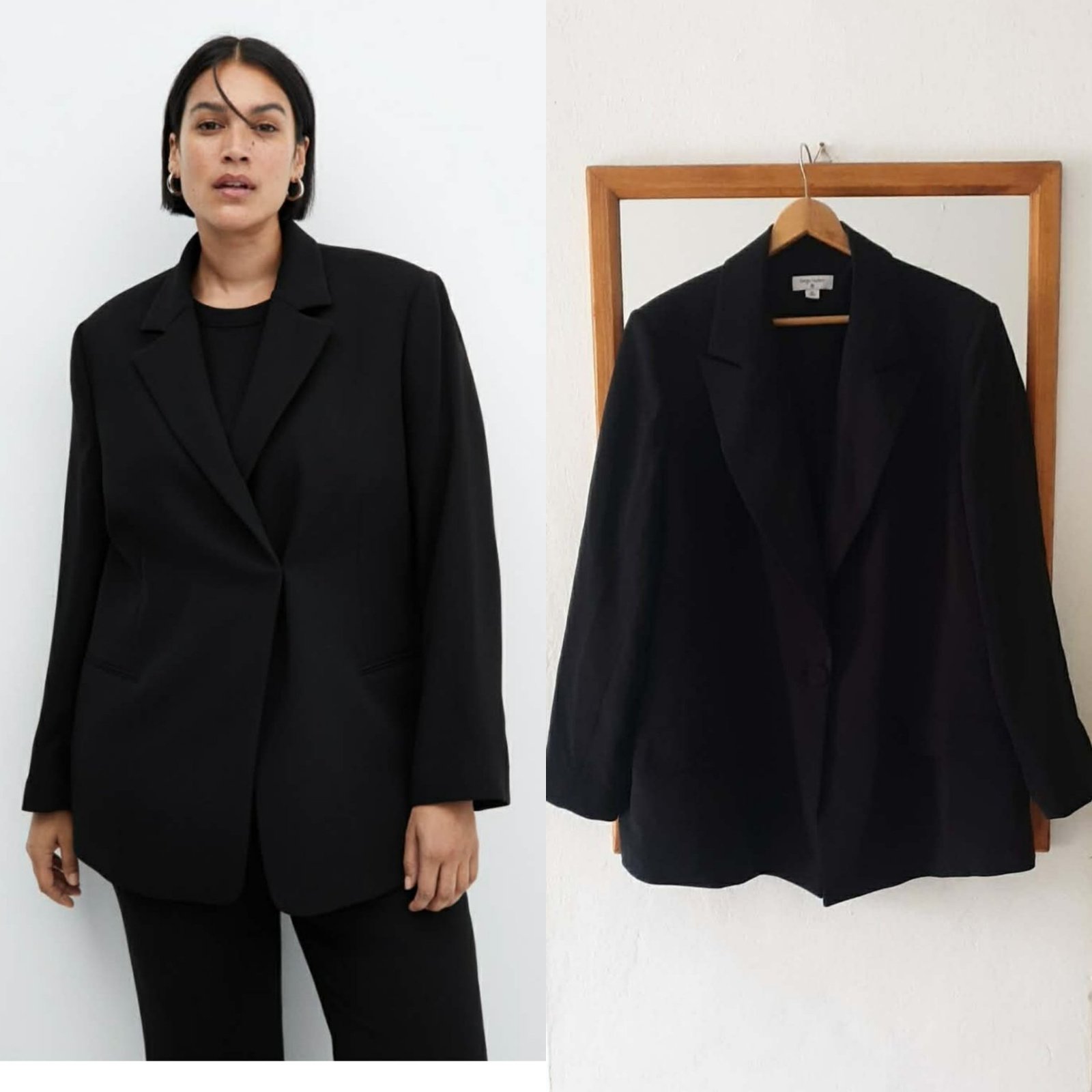 Blazer noir twila maktoub taille 2X mais tlabes entre taille 46 fort -48 