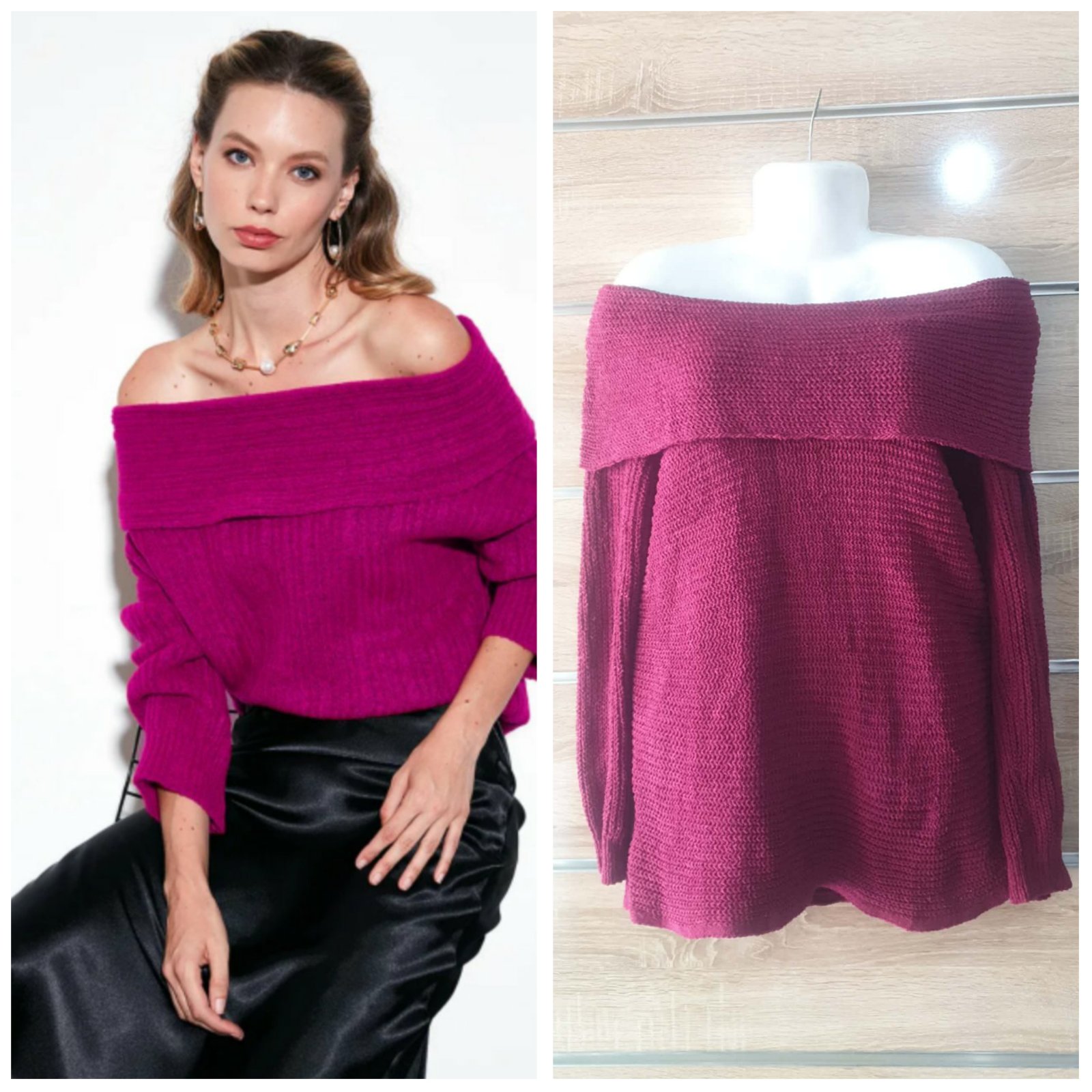 Pull off shoulder taille L