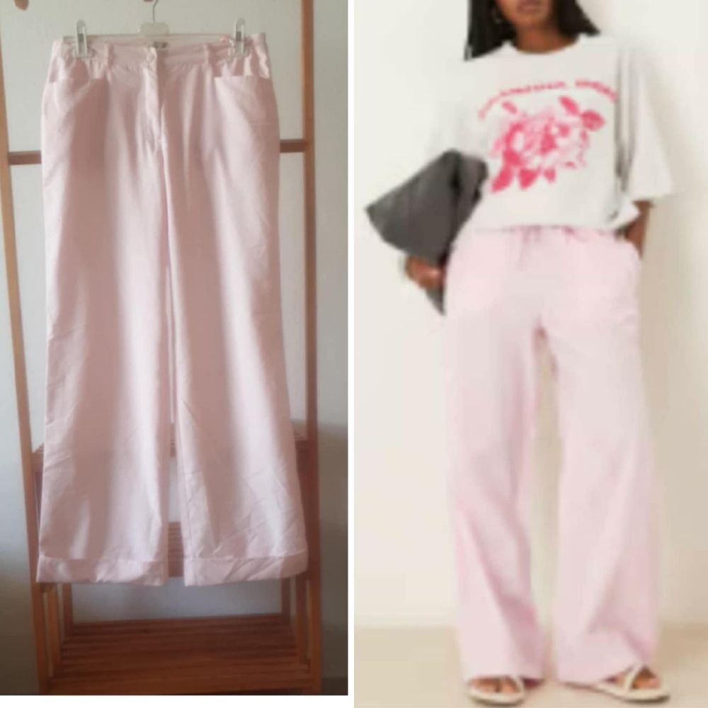 Pantalon rose pastel large b revers melouta taille 42