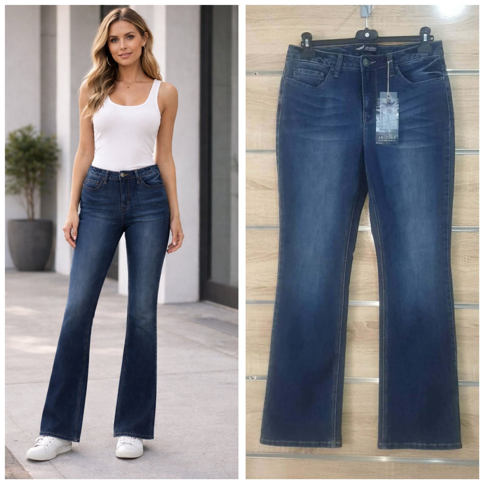 Pantalon bleu foncé taille 42 jamais porté yahbet évasé taille haute 
