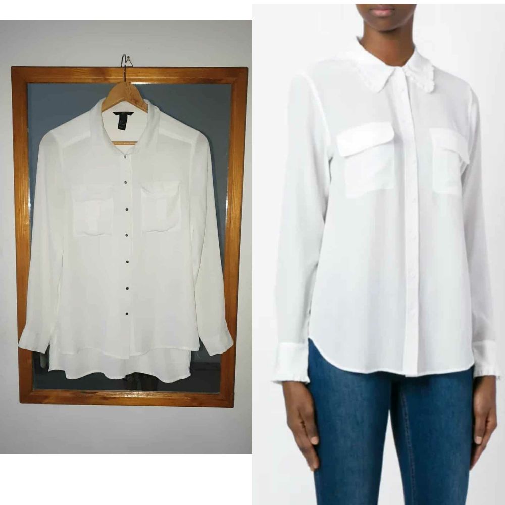 Chemise blanc posé h&m maktoub taille 34 mais tlabes 36