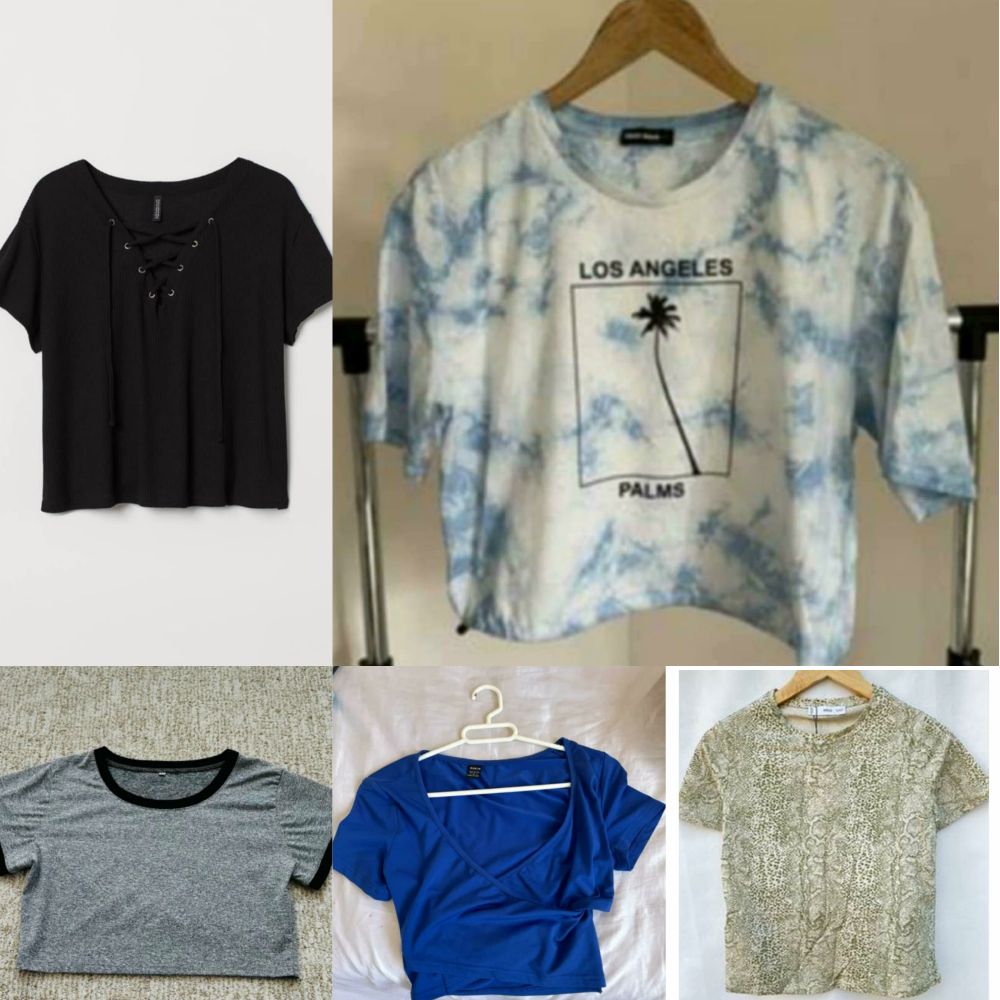 Pack 5 top taille 36= top bleu shein+top basic noir h&m+top tally weijl+pull mango+top basic sport gris elkol neuf 
