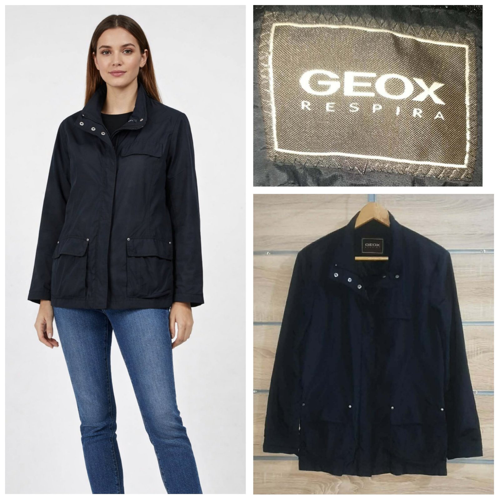 Veste légère geox noir,  taille 44f = 42eur