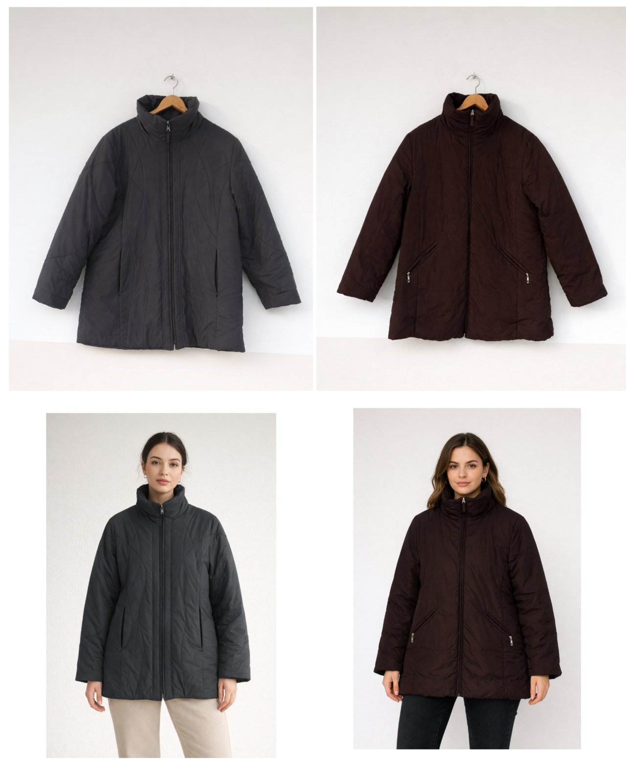 Veste double face mtina: face marron et face gris fonce taille 44