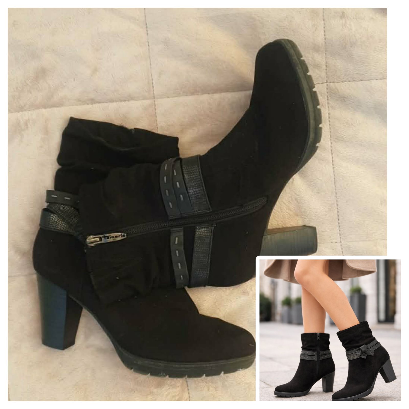 Bottine noir tamaris daim pointure 37