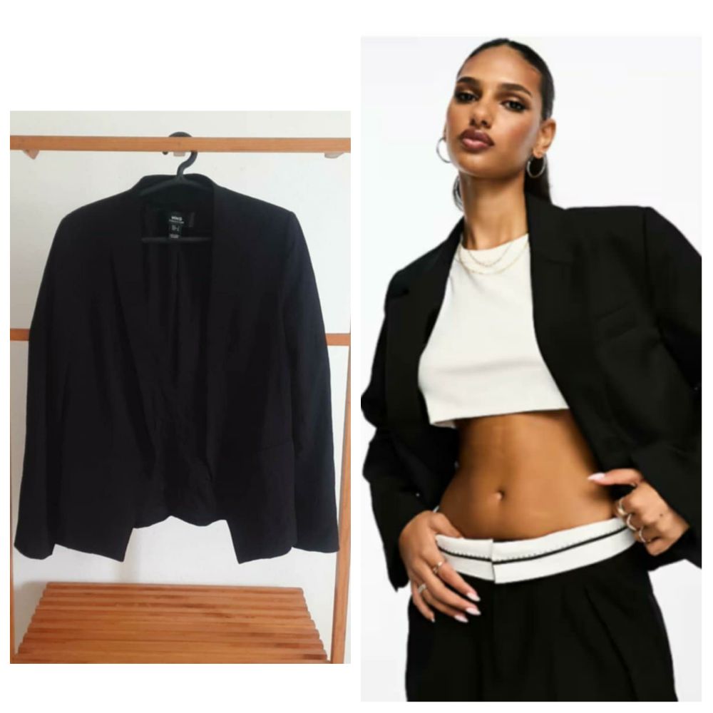 blazer noir courte mango taille S sans bouton. l blazer 5fifa sayafi 