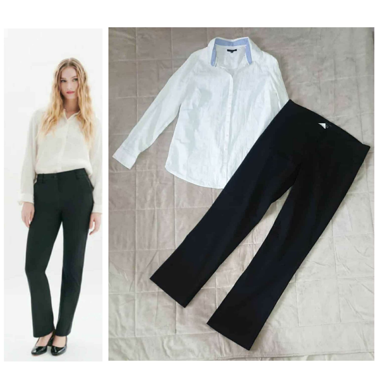 Outfits tommy hilfiger = pantalon noir tommy hilfiger taille mi-haute jamais porté ylabes 40 w 40 fort + Chemise blanc tommy hilfiger taille 10us w tlabes taille 38-40 très bon etat, taille pantalon mi-haute