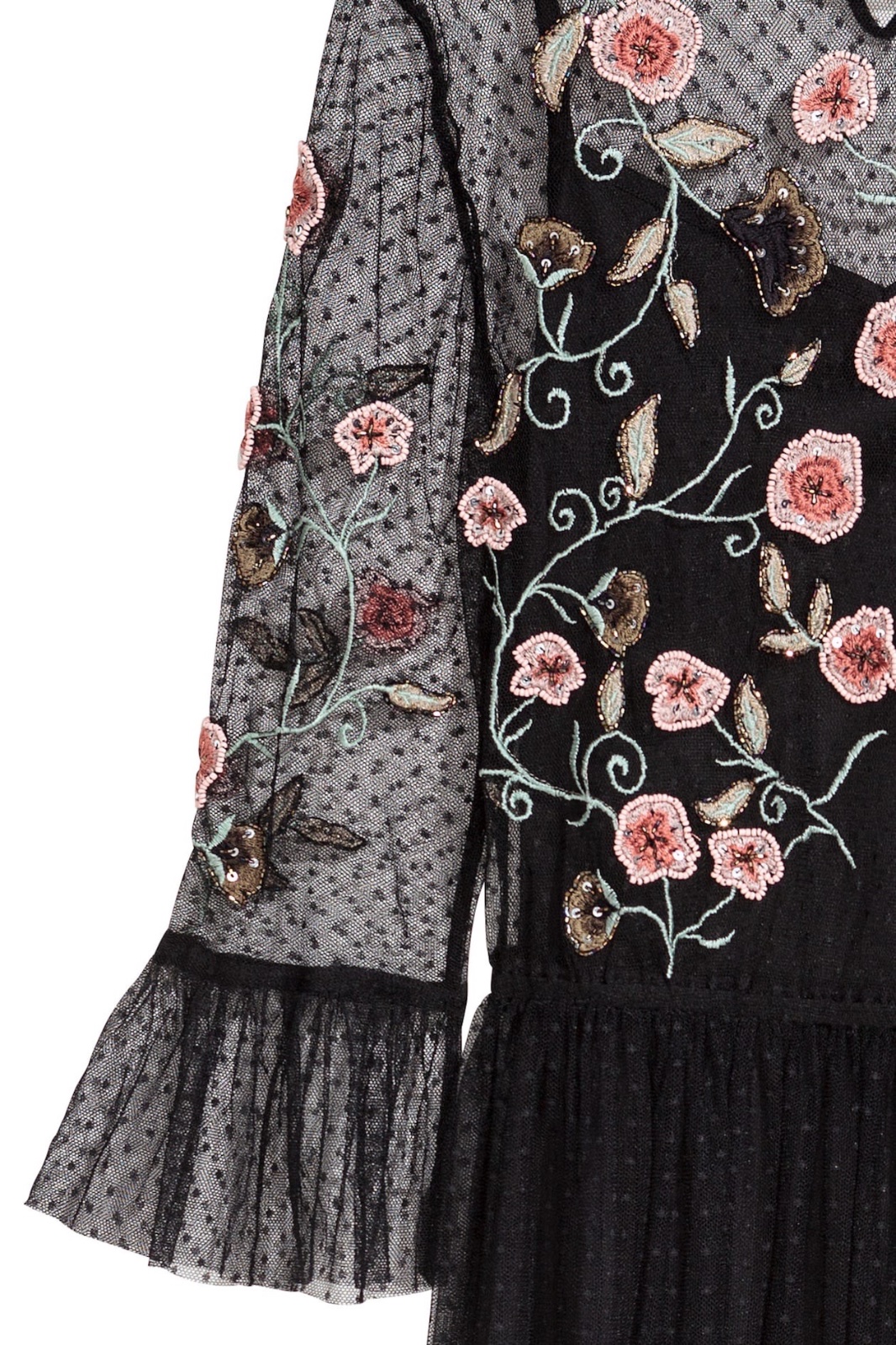 ROBE TULE BRODE H&M