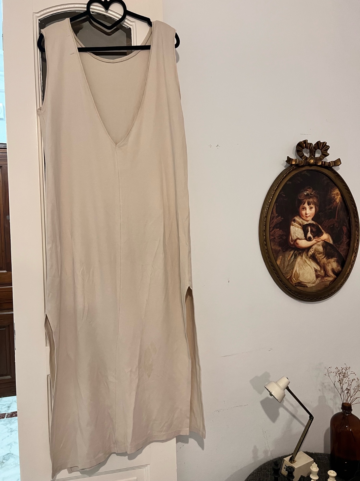 Robe longue beige