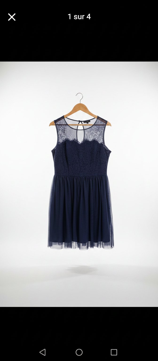 Robe tulle bleu foncé 