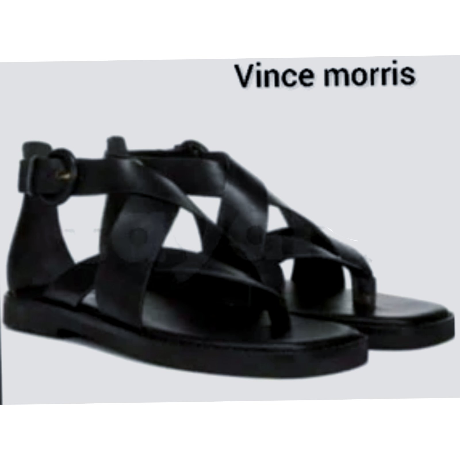 Vince Morris Sandales Plates en cuir à entre-doigts style bohème à Brides, chic et très confortable semelle antidérapantes taille 39/40