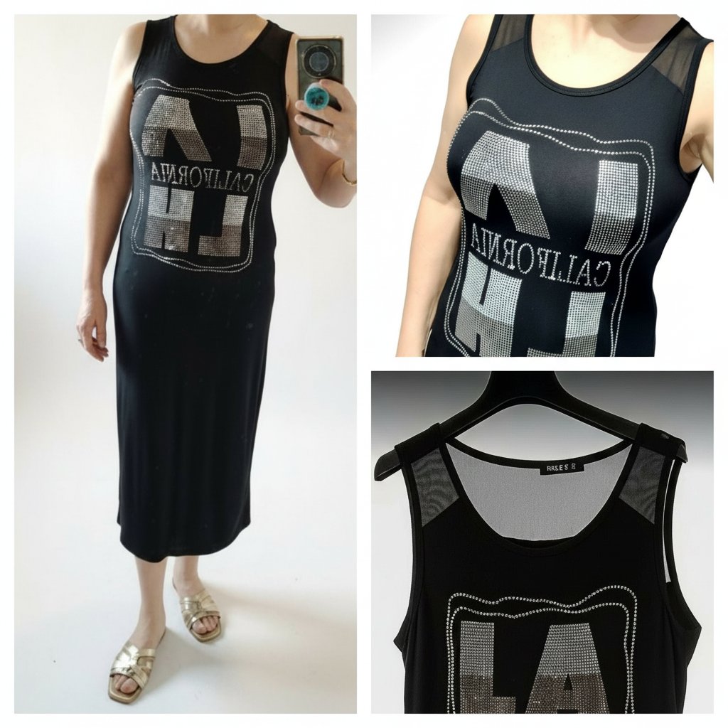 Robe longue coton lycra extensible taille L /XL le haut du dos en tulle lycra 
