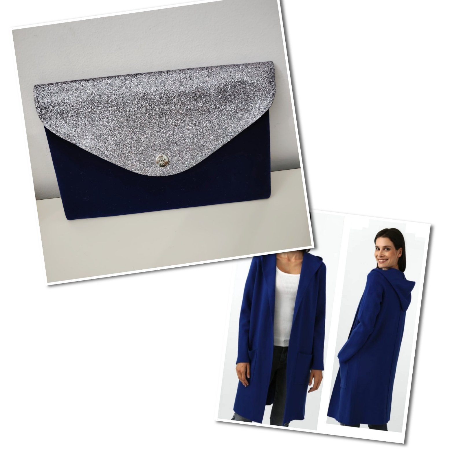 Lot pochette bleu marine /gilet bleu marine 