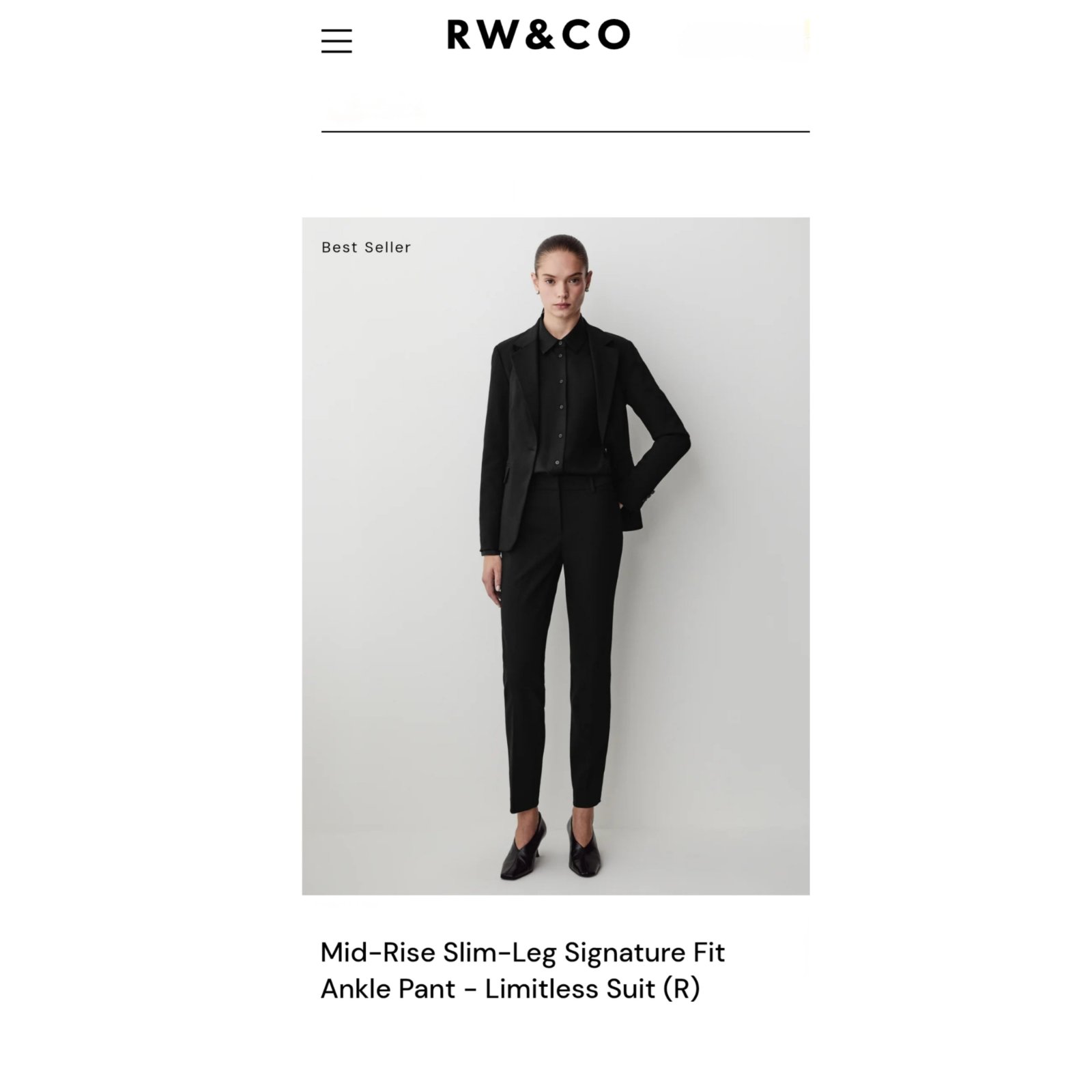 Pantalon Coupe Signature Cheville à Jambe Étroite et Taille Mi-Haute (Tailleur Indispensable) de la marque RW&CO.
