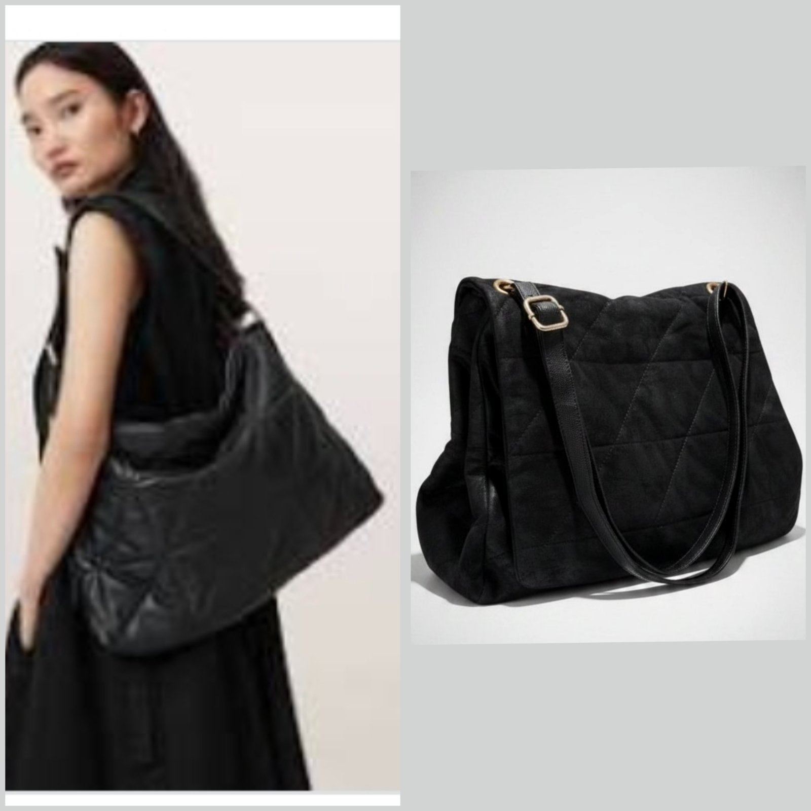 Grand sac en cuir effet daim