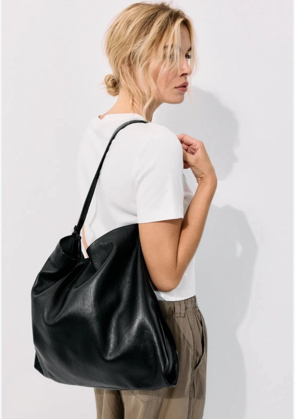 Sac fourre-tout en cuir véritable très peu porté 